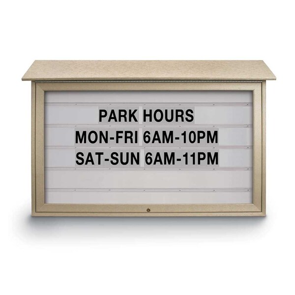 Indoor Enclosed Combo Board, 72"x36", Bronze Frame/Green & Buff